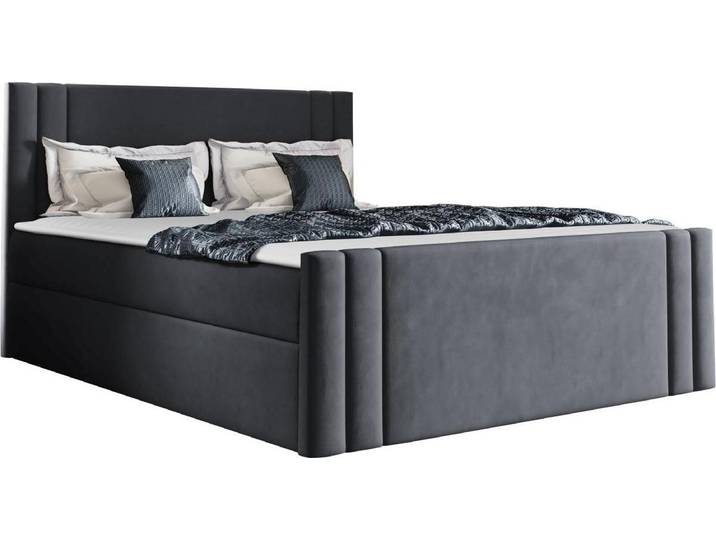 MIRJAN24 Boxspringbett Carmen, Stilvoll Doppelbett mit zwei Bettkästen, Schlafzimmer Ehebett (Amor Velvet 4320, Größe: 180x200 cm)