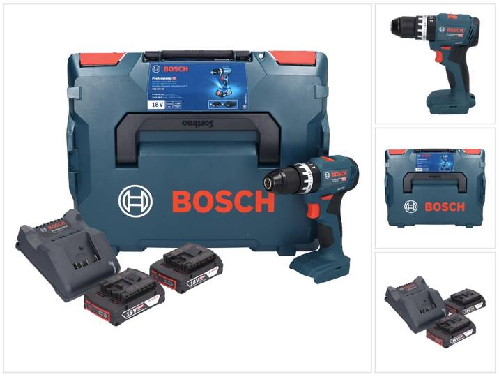 Perceuse-visseuse à percussion sans fil GSB 18V-45 Bosch\, 2 batteries 2\,0Ah\, GAL 18V-20 dans L-Boxx