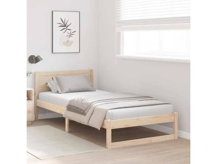 KTHLBRH Bettgestell Kiefer massiv Natur 100 x 200 cm Modernes rechteckiges Design, robustes Holz, einfache Montage, minimalistischer Stil