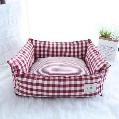 Uplifted Goods Premium Orthopedic Pet Sofa And Indoor Kennel red s