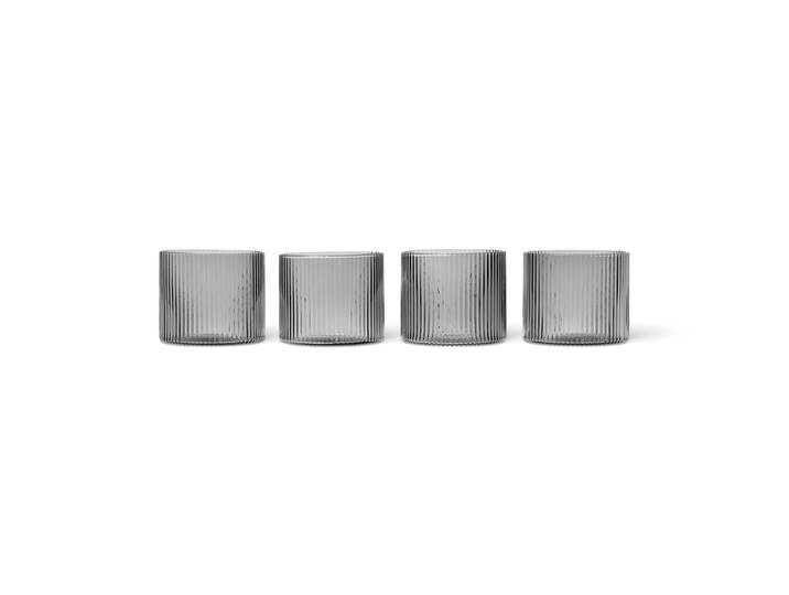 Ferm Living - Verre Ripple - Gris - Verre soufflé bouche