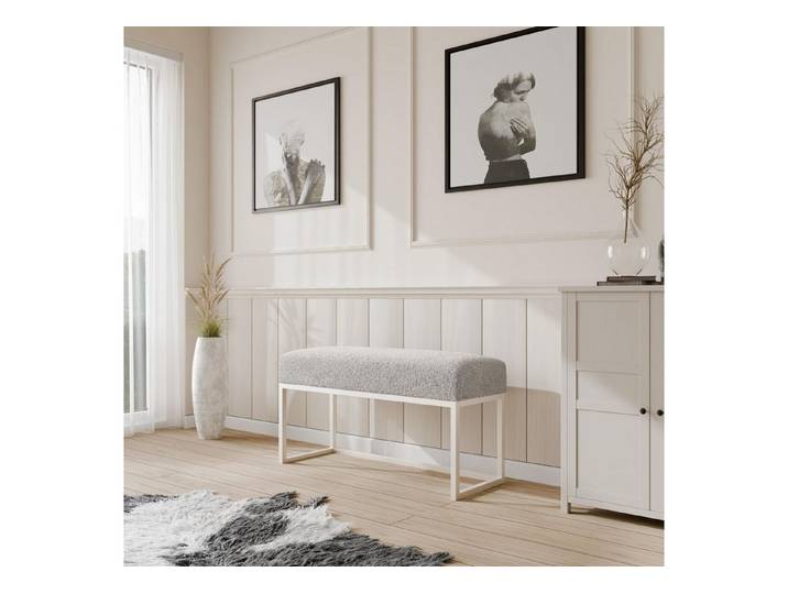 Design Möbel Sitzbank Gepolsterte Sitzbank 80/100 cm mit Metallgestell Modern 1 PT
