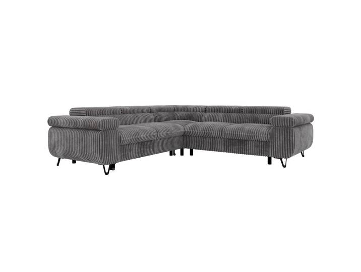 ECKSOFA QUADRO L - Grau Cord - Rechts Seite