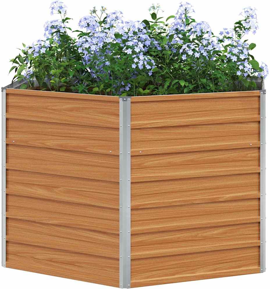 vidaXL Jardin surélevé Marron Clair 129 x 129 x 77 cm Acier galvanisé