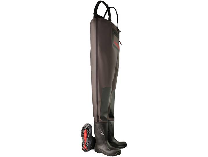 Watstiefel DUNLOP Purofort+ Wathose full safety Gr. 49, schwarz, 49, Obermaterial: 100% Textilmaterial TEXMAT., Schuhe, Watstiefel