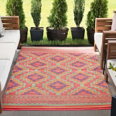 Alise Rugs Sundown Moroccan Abstract Indoor/Outdoor Area Rug