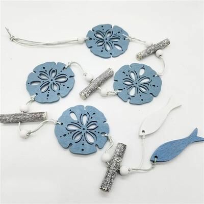 Inspired Living Mediterranean Fishing Net Wall Decor Nautical Beach Wall Hanging Accent b Blue 3