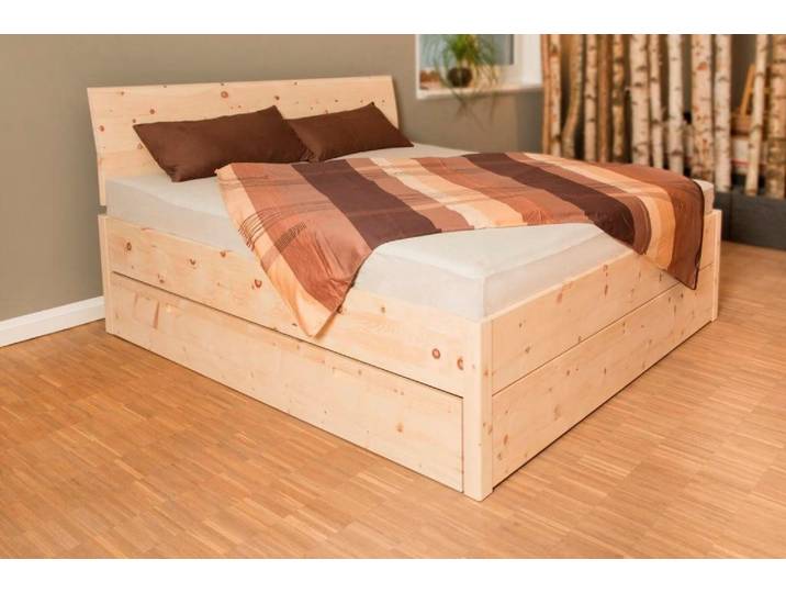 geborgenschlafen Massivholzbett aus Zirbenholz - Naturbett - Zirbenholzbett (Ella Massivholzbett, Boxspringbett aus massivem Zirbenholz), Hergestellt in Deutschland - Nachhaltig