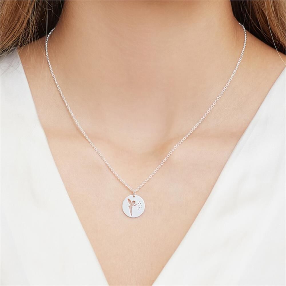 Unique Kette mit Anhänger Fee aus 925er Silber silber
