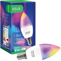 NOUS P4 - Smart Light Lampe, E14, 5 W, RGB, WLAN