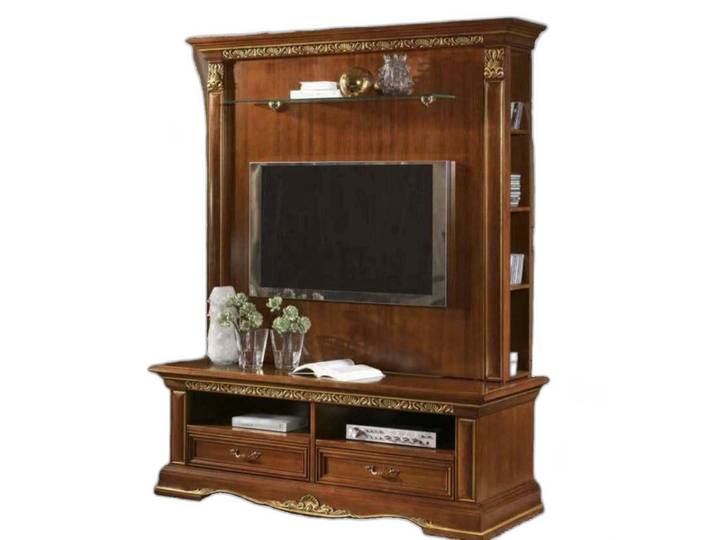 Xlmoebel TV-Board Elegantes Sideboard aus handwerklicher Qualität in klassischem Design (Sideboard mit Wandplatte), Hergestellt in Europa