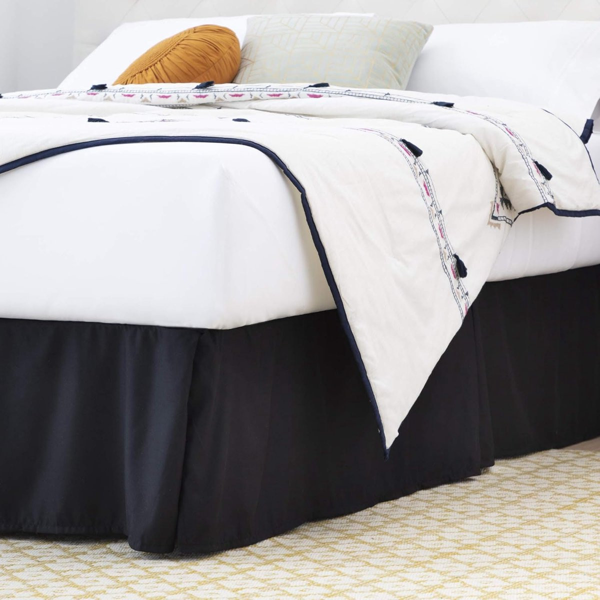 Bedrok Microvezel Boxspringhoes Meubelrok Zwart - Hoogte: 36 cm