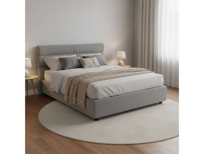 Lit Briona Dmora une place et demie en tissu gris