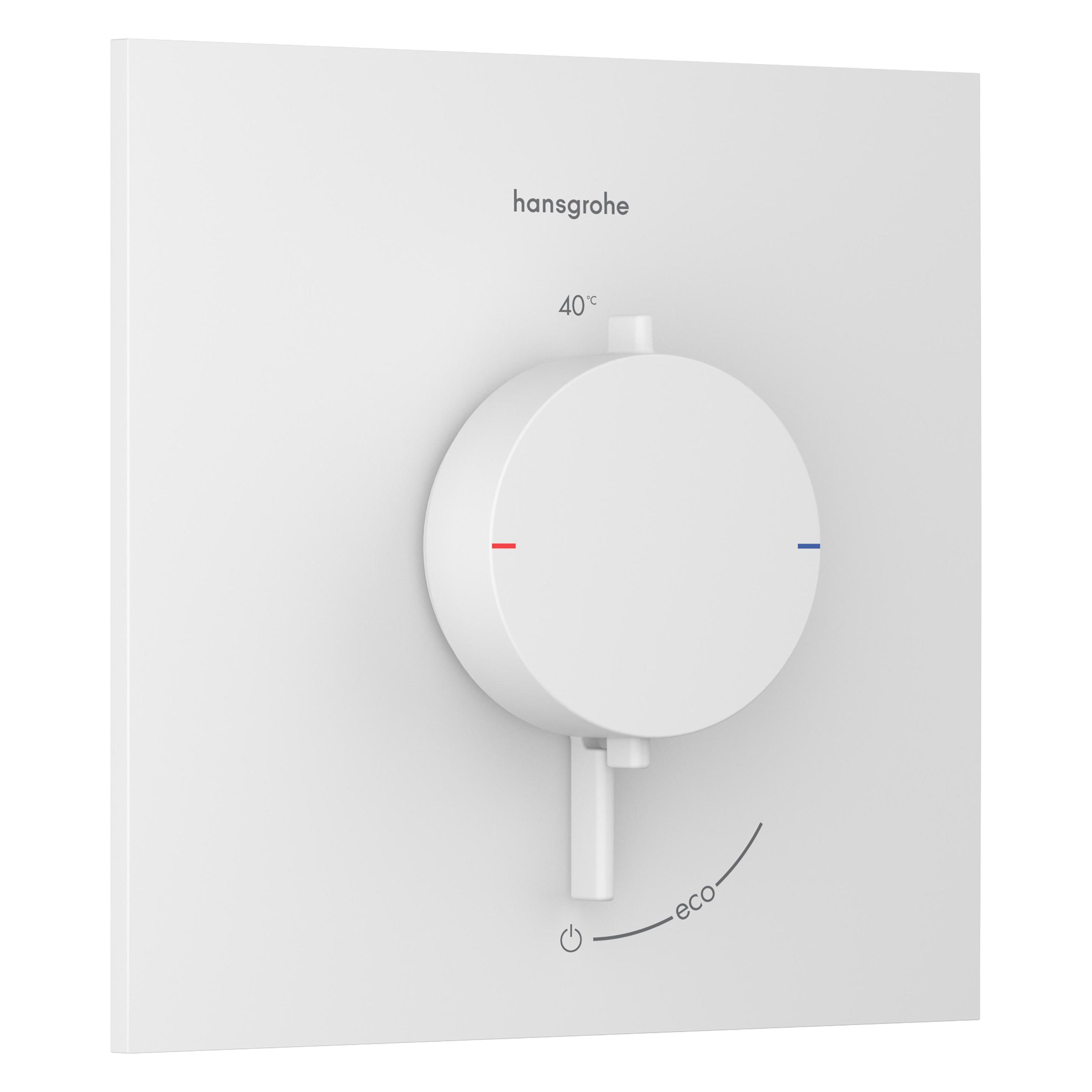 hansgrohe Ecostat Comfort E Thermostat mit SafetyStop, wassersparend, plattes Design (33710700)