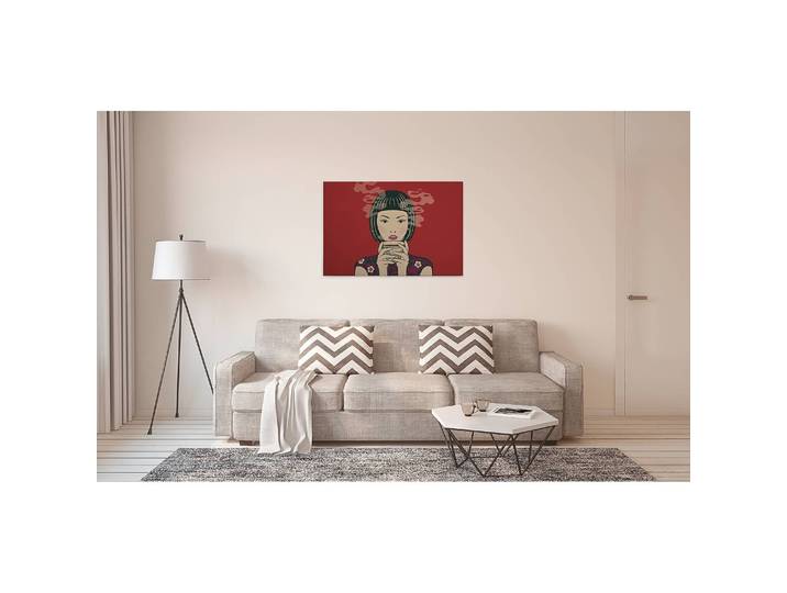 Impression sur toile Japanese Akari Polyester PVC / Épicéa Rouge/Rouge 90 x 60cm