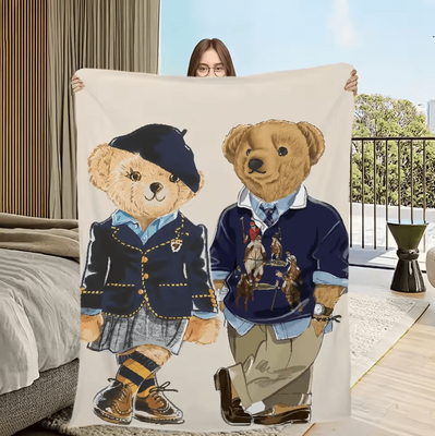 Inspire Curations Cute Bear Soft Plush Flannel Throw Blanket z5 gait100x150cm