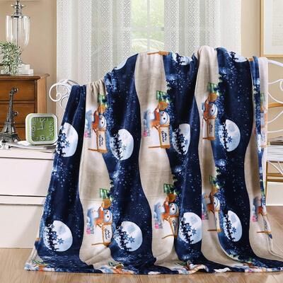 Elegant Comfort Holiday Printed Fleece Throw/Blanket-50 x 60inch