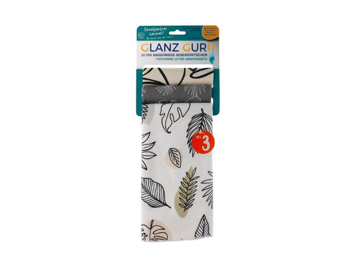Glanz Guru Geschirrtuch Natur 3er Set