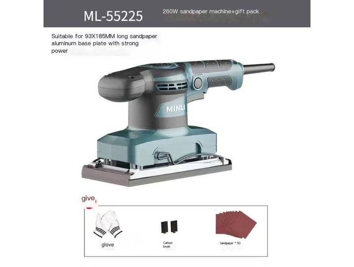 Ponceuse électrique avec 20 papiers abrasifs, dépoussiérage de bain, polisseuse pour la maison, ponceuse bricolage, 200W, 260W, 120V, 240V