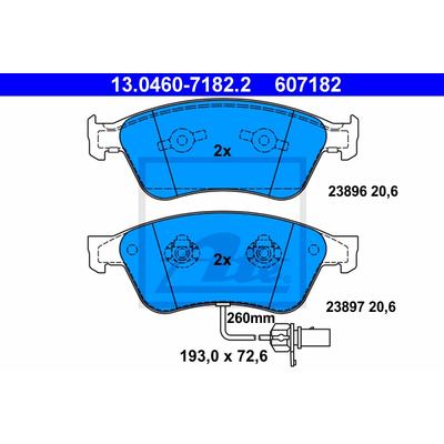 ATE Bremsensatz, Scheibenbremse 1420-22798 Vorderachse belüftet 360mm 34mm für VAG