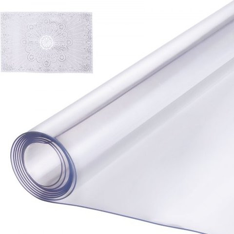 VEVOR Transparant Plastic Tafelkleed, Vierkant, PVC, 137 x 137 cm