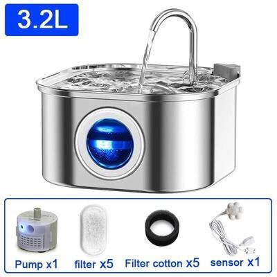 Uplifted Finds Hydro Purity 3.2L Stainless Steel Fountain set B