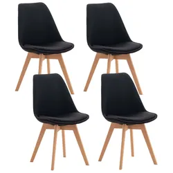 CLP 4er Set Stuhl Linares Stoff   Farbe: schwarz, Material: Stoff