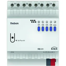 Theben 4940212 KNX Schaltaktor, 4 Kanäle, 25 A RM 4 H KNX