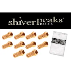 SHVP 85006-10AG - F-Stecker, 6,0 vergoldet, mit großer Mutter, 10 Stück