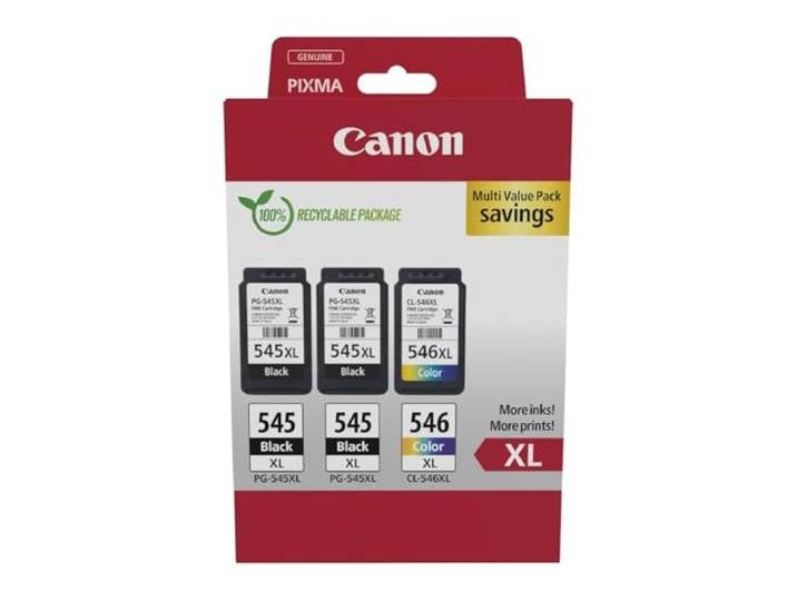 Canon PG-545XL x2 + CL-546XL Fine Multipack Cartouches d'encre d'origine 2x Noir plus Couleur - encre authentique pour la maison - pour PIXMA TS3350\, TS3450\, TS3355\, TR4650\, TS3351\, TS3451 et plus !
