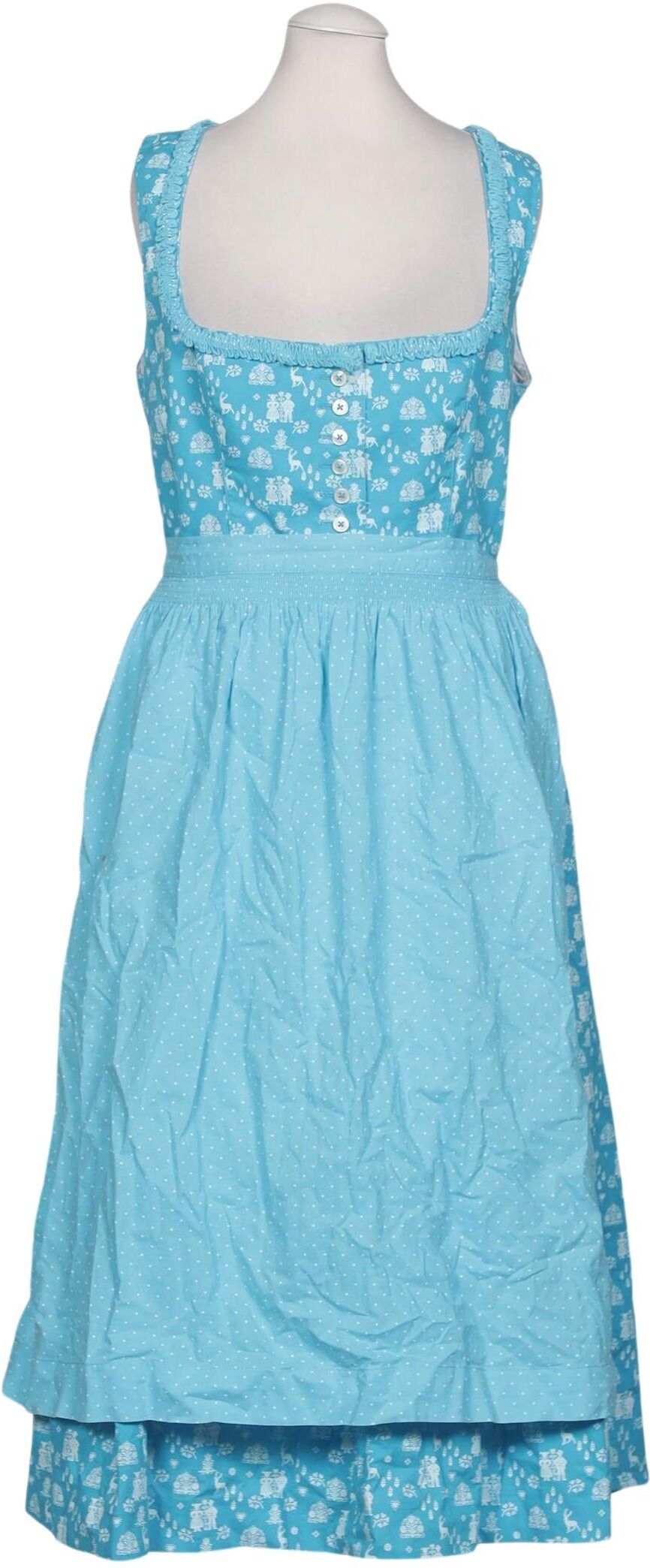 Wenger Tracht Damen Kleid, Hellblau, Gr. EU 40, Baumwolle - Second Hand