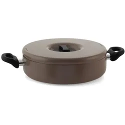 Kochtopf mit 2 Griffen und Deckel in Marte-Braun, 28 cm, mit Antihaftbeschichtung, hergestellt in Italien