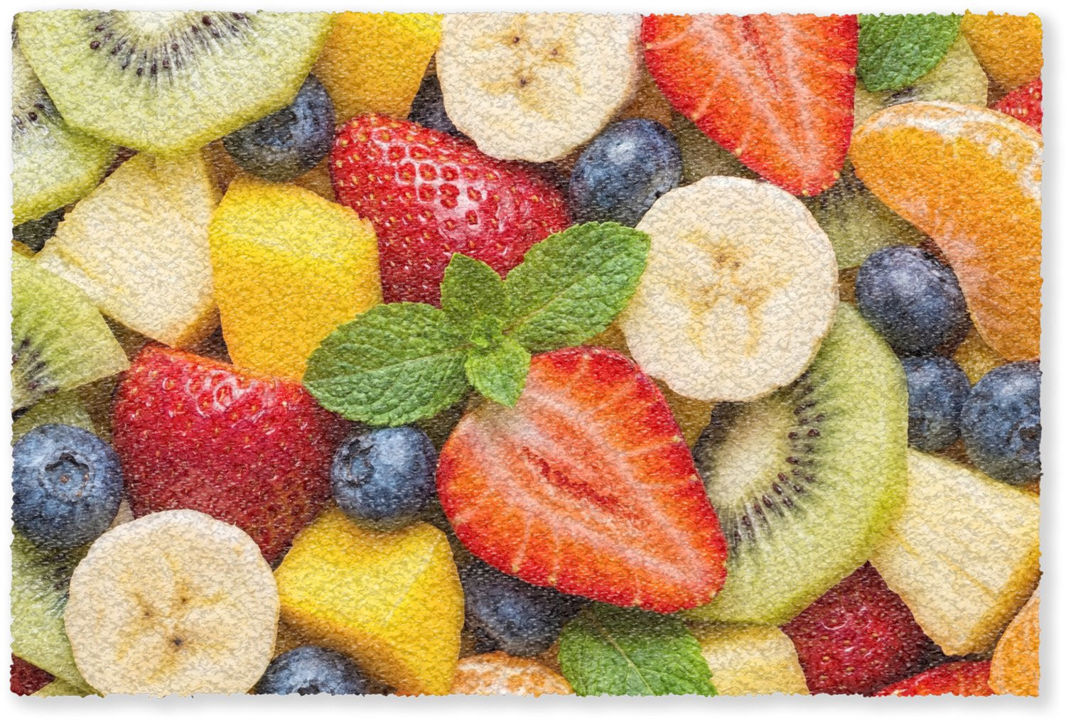 MuchoWow Deurmat Fruit Plakjes Kleurrijk B/D: 90 x 60 cm