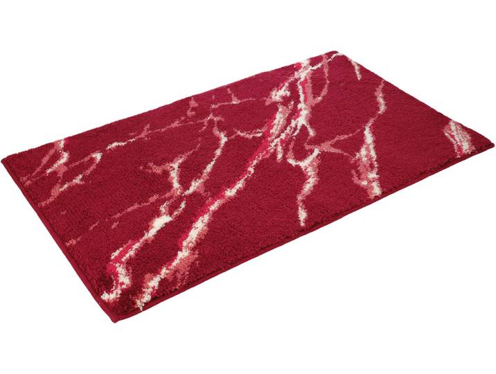 Badematte VOSSEN »Marble« , rot (rubin), H:16mm, Polyacryl, Badematten, Badematte