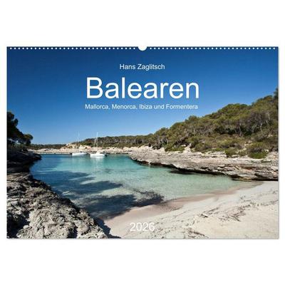 Balearen - Mallorca, Menorca, Ibiza und Formentera (Wandkalender 2026 DIN A2 quer), CALVENDO Monatskalender
