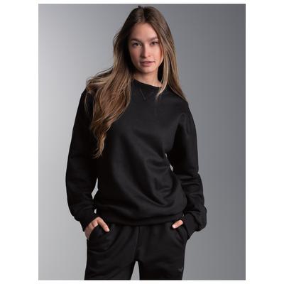 Sweatshirt TRIGEMA "TRIGEMA Basic Sweatshirt mit weicher Innenseite", Damen, Gr. L, schwarz, Sweatware, 70% Baumwolle, 30% Polyester, Basic, Rundhals, Sweatshirts Sweatshirt