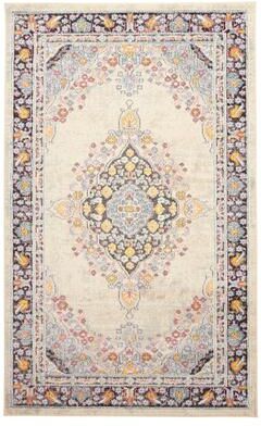 ECARPETGALLERY Machine Made Lea Ivory Area Rug