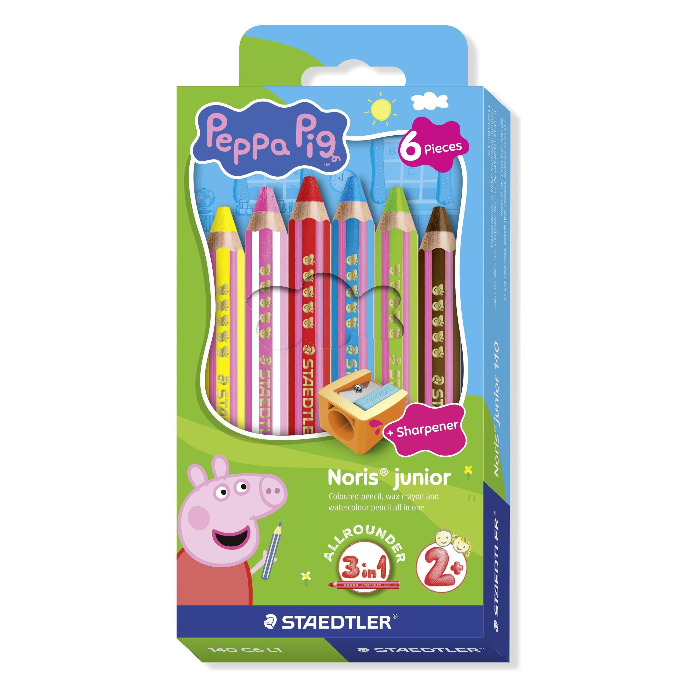 Staedtler Peppa Pig Kinderfarbstifte und Spitzer (6x) (140C6L1)