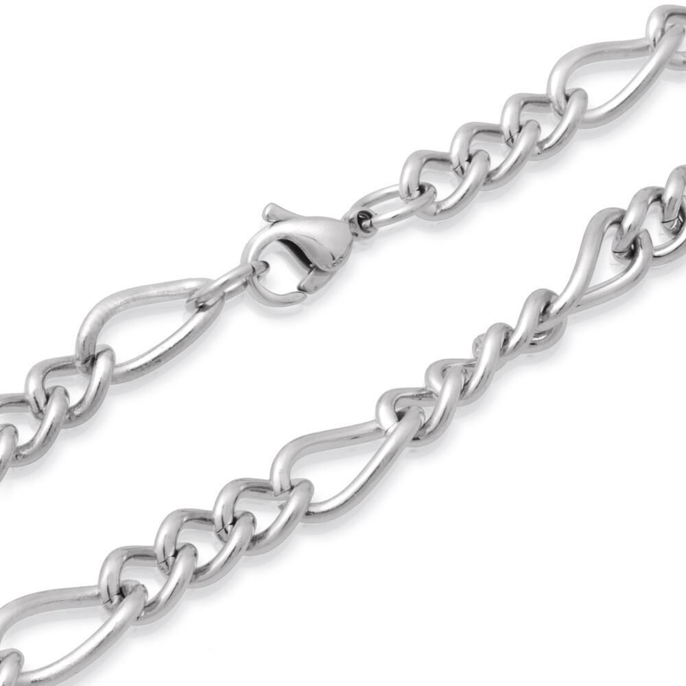 Unique Hochglanzpolierte Edelstahlkette Figarokette
