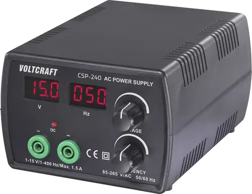 VOLTCRAFT CSP-240 Labornetzgerät, einstellbar Wechselspannung 1 - 15 1.5A (max.) 22.5W Frequenzregelung Anzahl Ausgänge 1 x