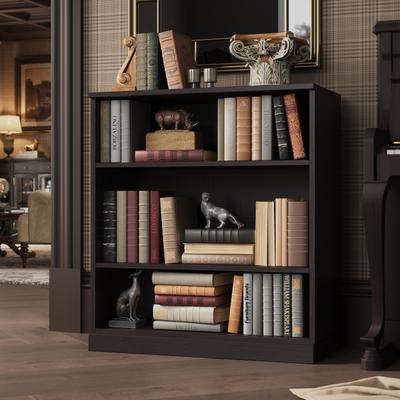"Palace Imports Premium Solid European Oak Short Open Modular 3-Shelf Bookcase, 32"" W x 35.75"" H"