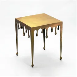 FineBuy, Couchtisch + Beistelltisch, Beistelltisch 45,5cm Anstelltisch Tropfen Couchtisch Quadratisch Drops Dekotisch (46 x 46 x 51 cm)