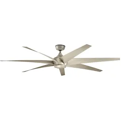 Elstead Lighting Lehr leiser Deckenventilator Ø203cm DC-Motor IP44 Aussenbereich + Fernbedienung, Ventilator, Silber