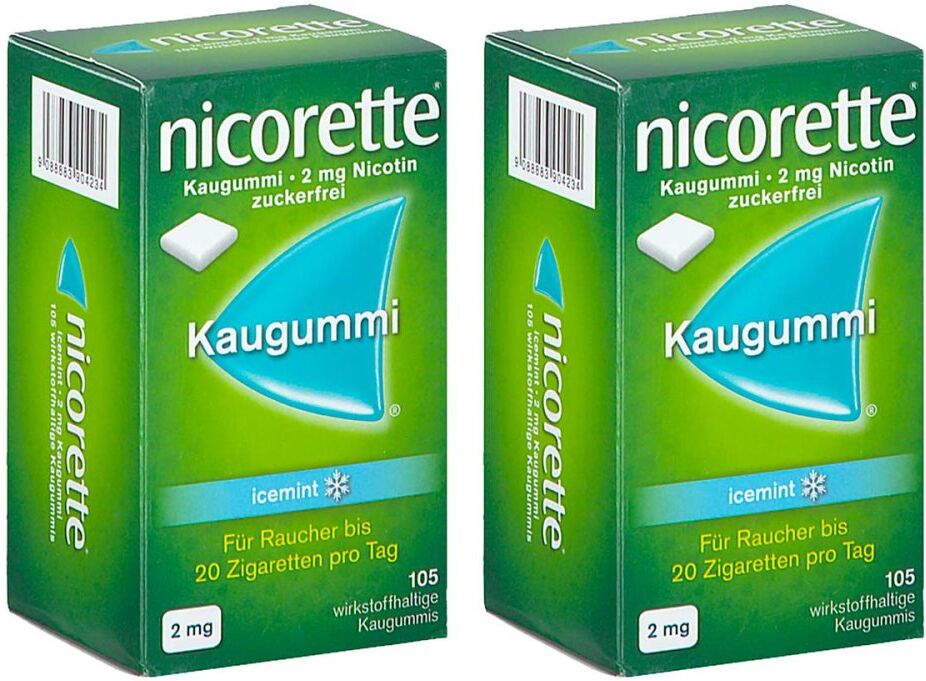 Nicorette Kaugummi Icemint 2 mg Nicotin 2x105stk