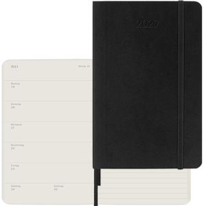 Moleskine Taschenkalender Pocket, Jahr 2027, 1 Woche auf 2 Seiten, Softcover, deutsch, A6