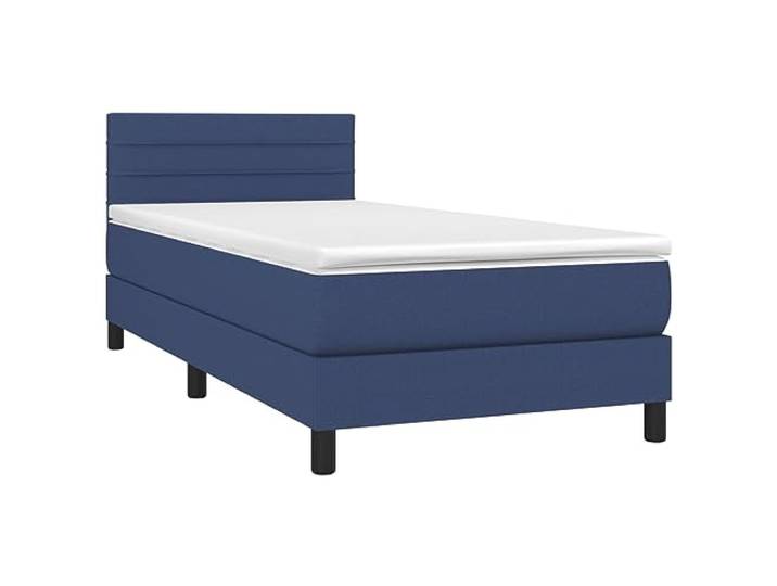 vidaXL Boxspringbett mit Matratze Blau 100x200 cm Stoff