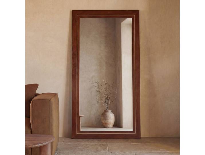 Großer rechteckiger Spiegel aus Mangoholz, 90 x 170 cm