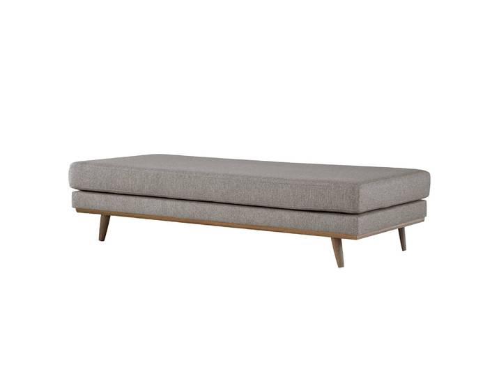 Banc capitonné 180 x 43 x 81cm Marron/Gris marron Velours Lark: Marron gris