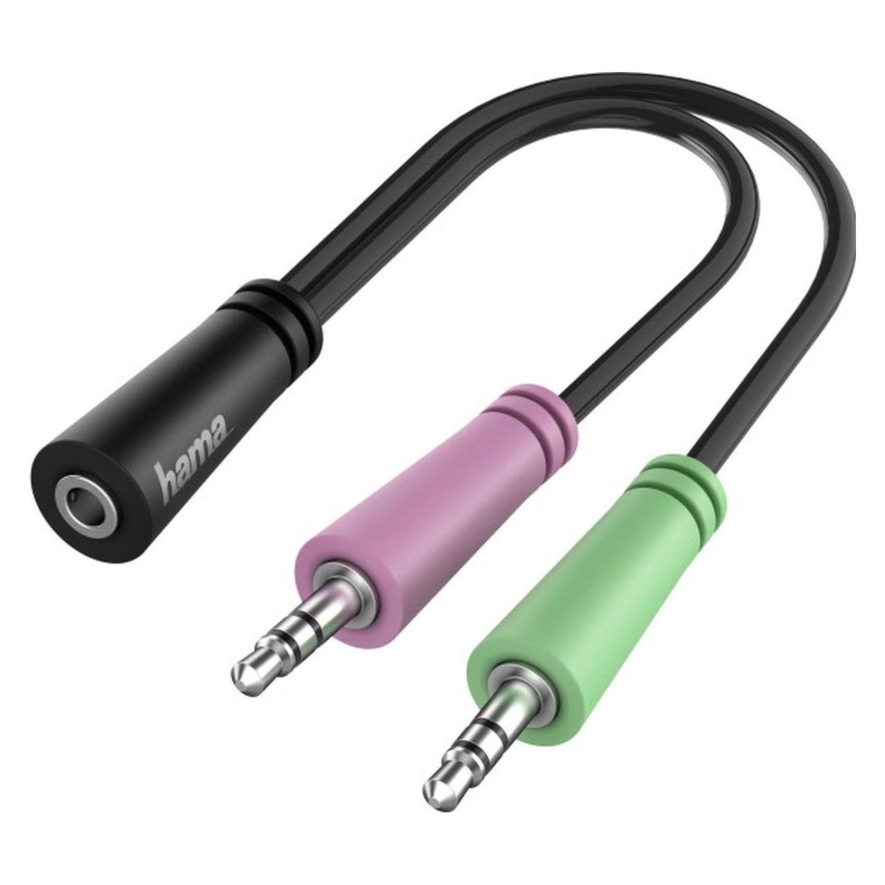 Hama Audio-Adapter 4-poliger Mini-Stecker (W) bis Stereo Mini-Klinkenstecker (M) (00200351)