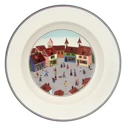 Villeroy & Boch Suppenteller Dorf Design Naif, Teller, Mehrfarbig